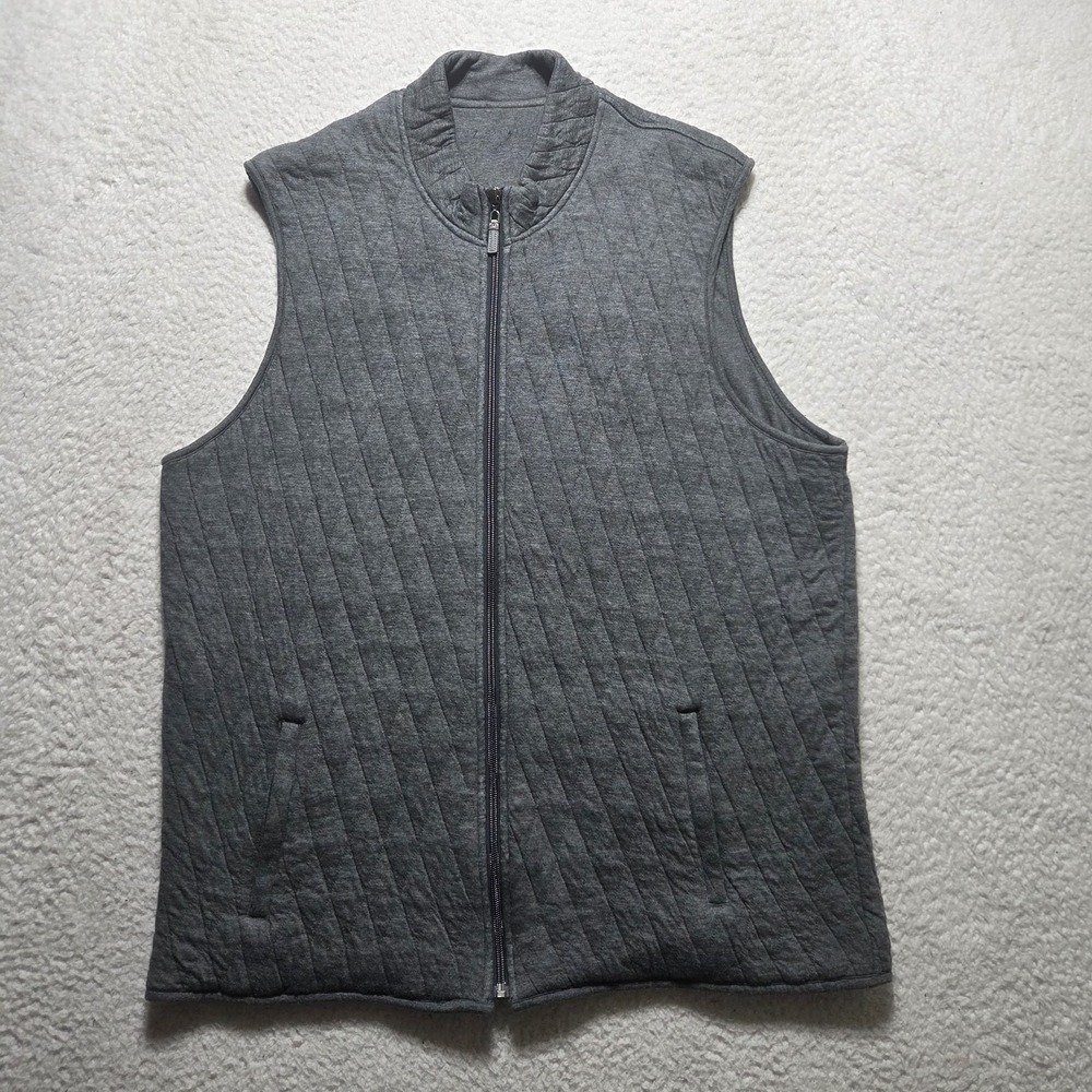 Mizzen Main Vest Mens Size Xl Full Zip Belson Quilted Jacket Gray Golf